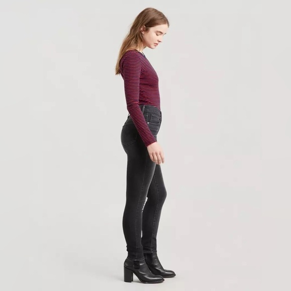 Levi’s 721 High Rise Skinny Jeans Black Denim Casual 30 - Picture 4 of 11